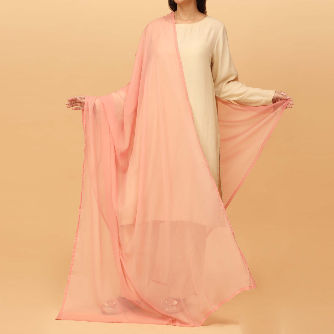 Pink Dyed Plain Chiffon Dupatta PS4709