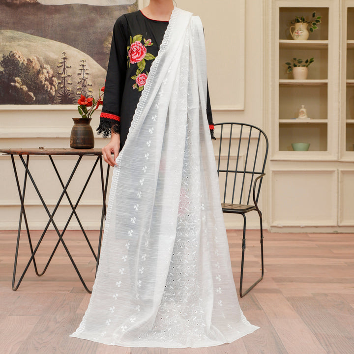 White Cotton Dupatta PS4795