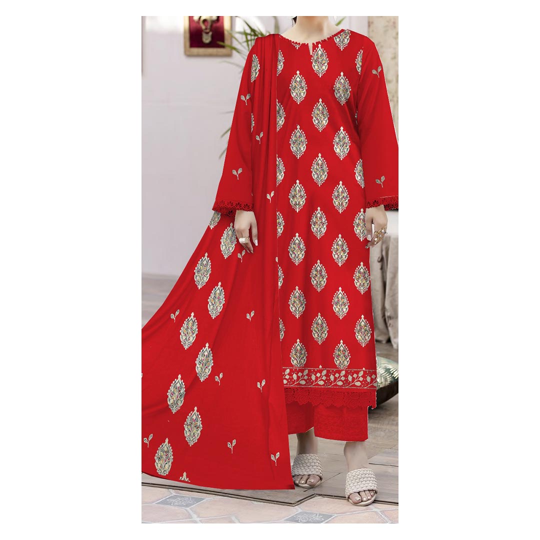 3PC- Unstitched Embroidered Lawn Suit PS4860