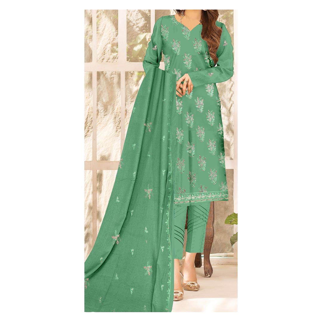 3PC- Unstitched Embroidered Lawn Suit PS4861