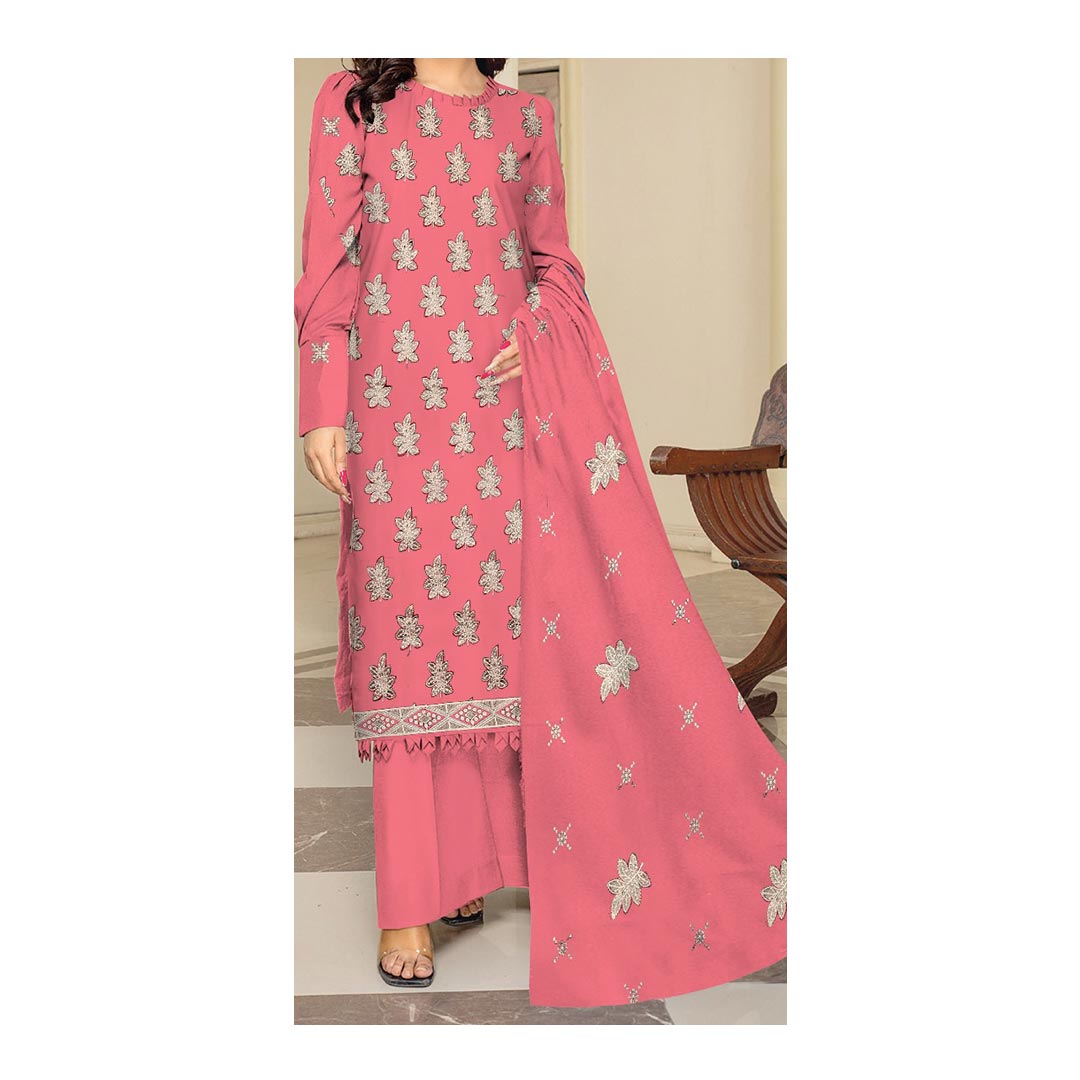 3PC- Unstitched Embroidered Lawn Suit PS4869