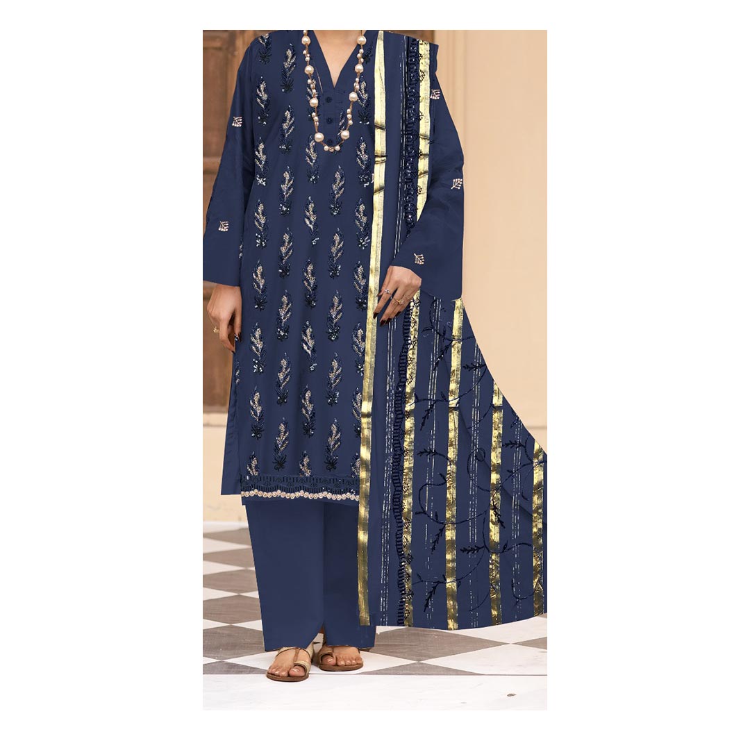 3PC- Unstitched Embroidered Lawn Suit PS4894