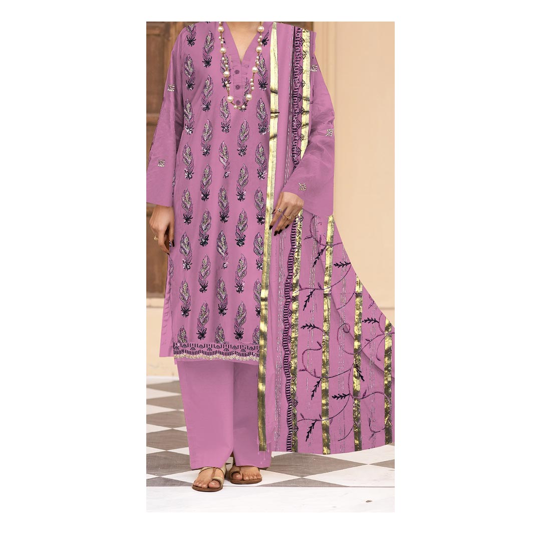 3PC- Unstitched Embroidered Lawn Suit PS4894