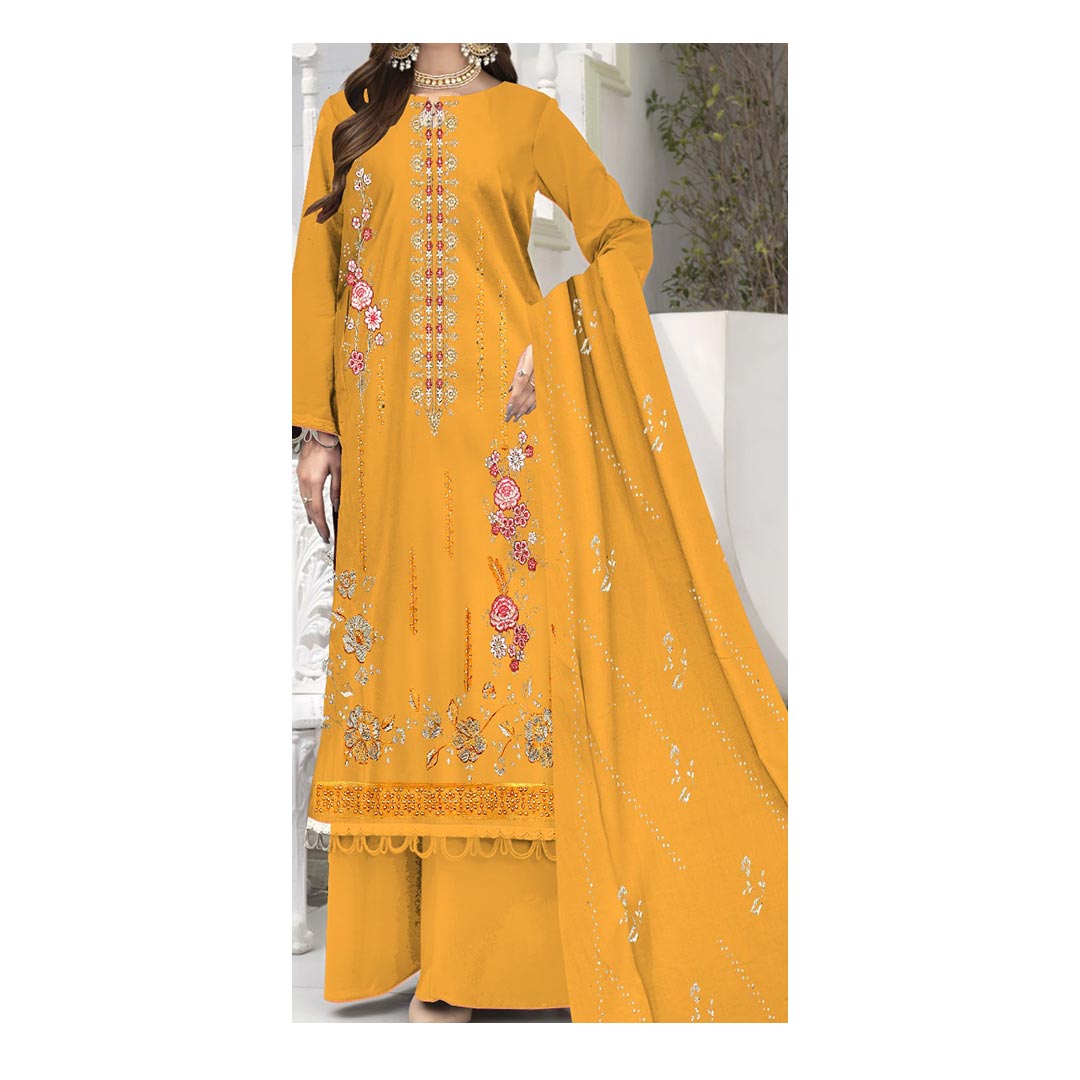 3PC- Unstitched Embroidered Lawn Suit PS4895