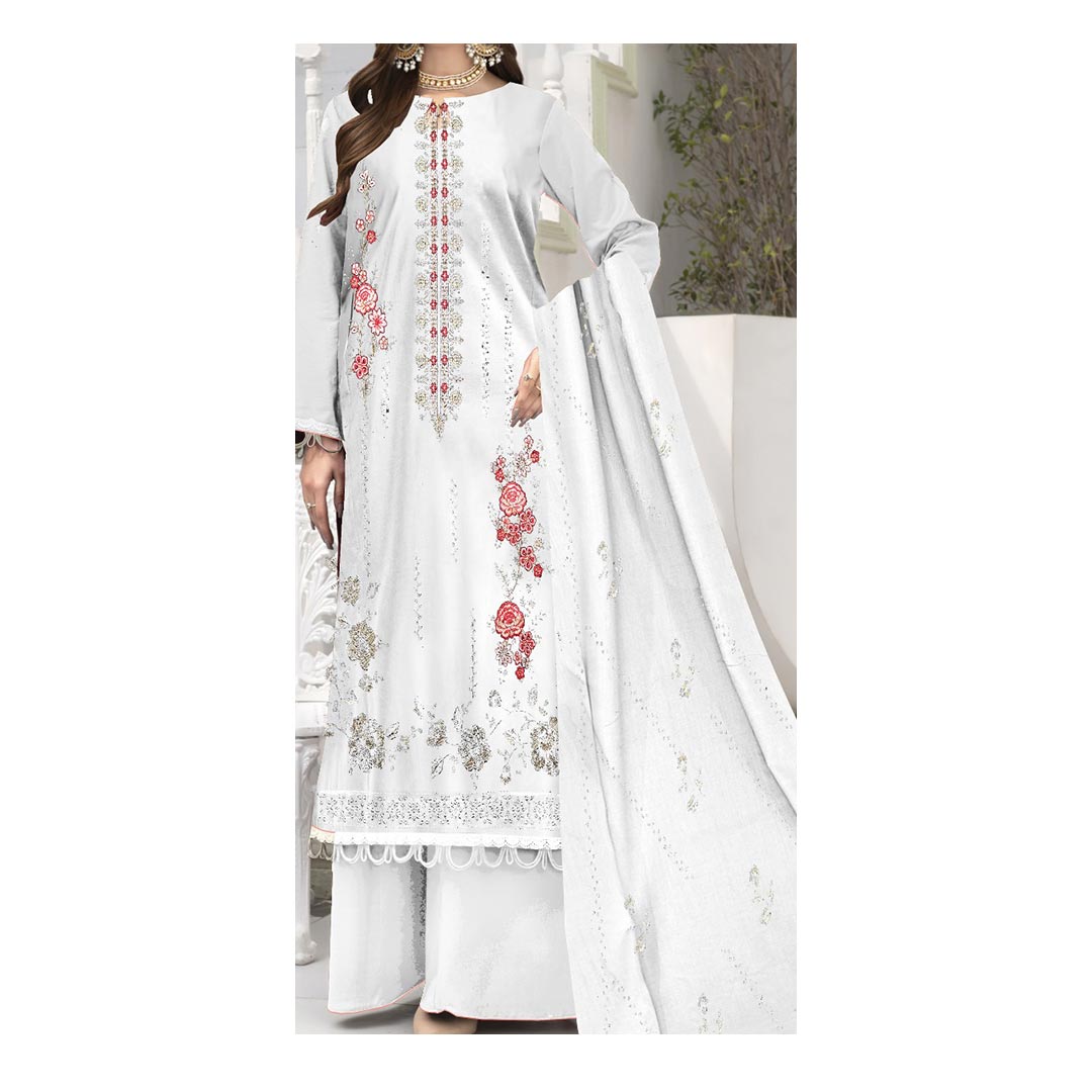 3PC- Unstitched Embroidered Lawn Suit PS4895