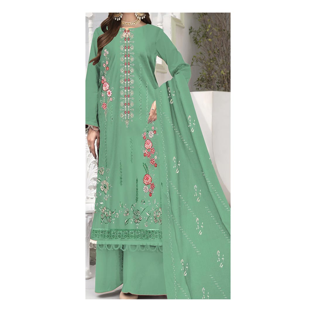 3PC- Unstitched Embroidered Lawn Suit PS4895