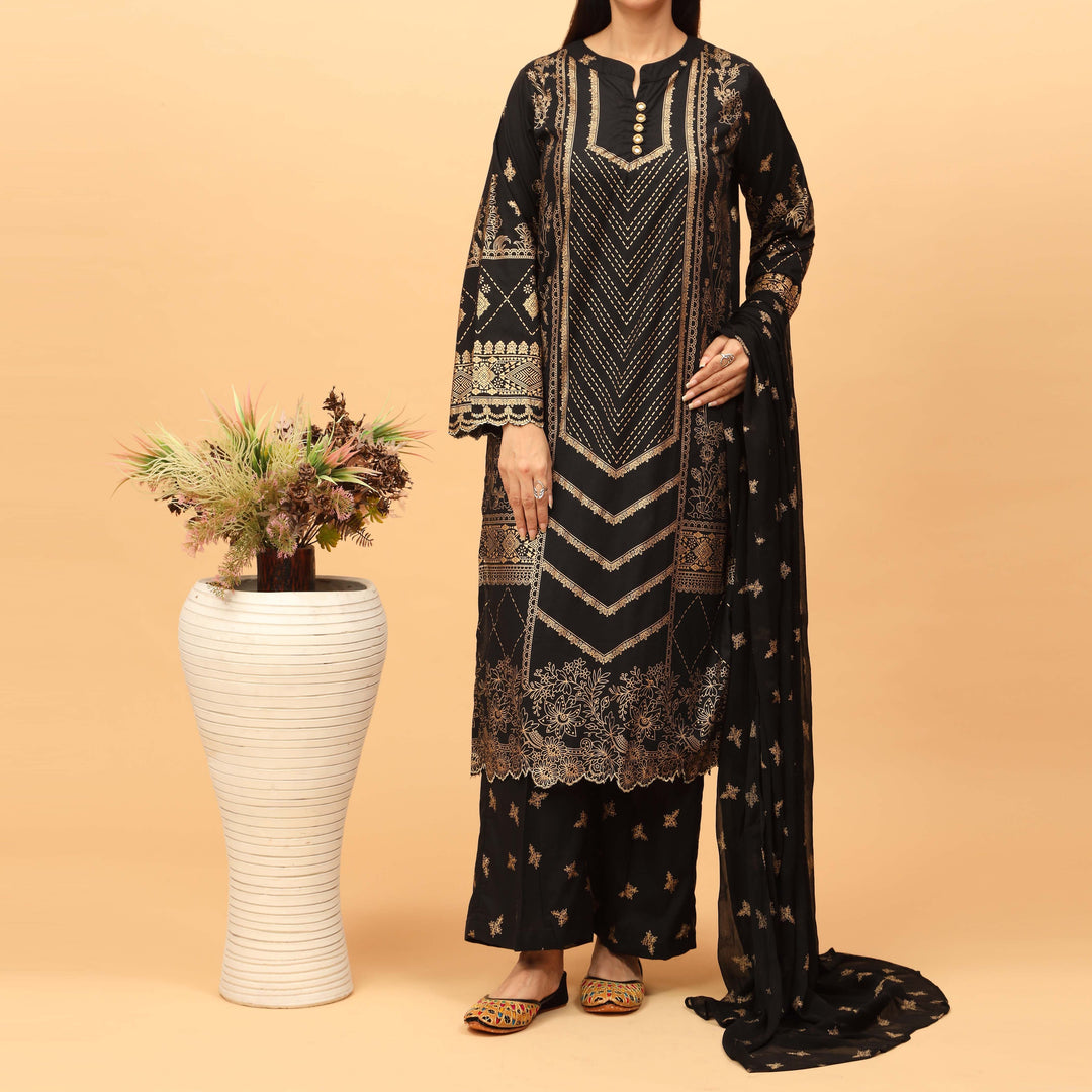 3PC- Screen printed Cambric Suit PS4921