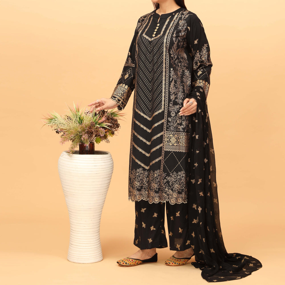 3PC- Screen printed Cambric Suit PS4921