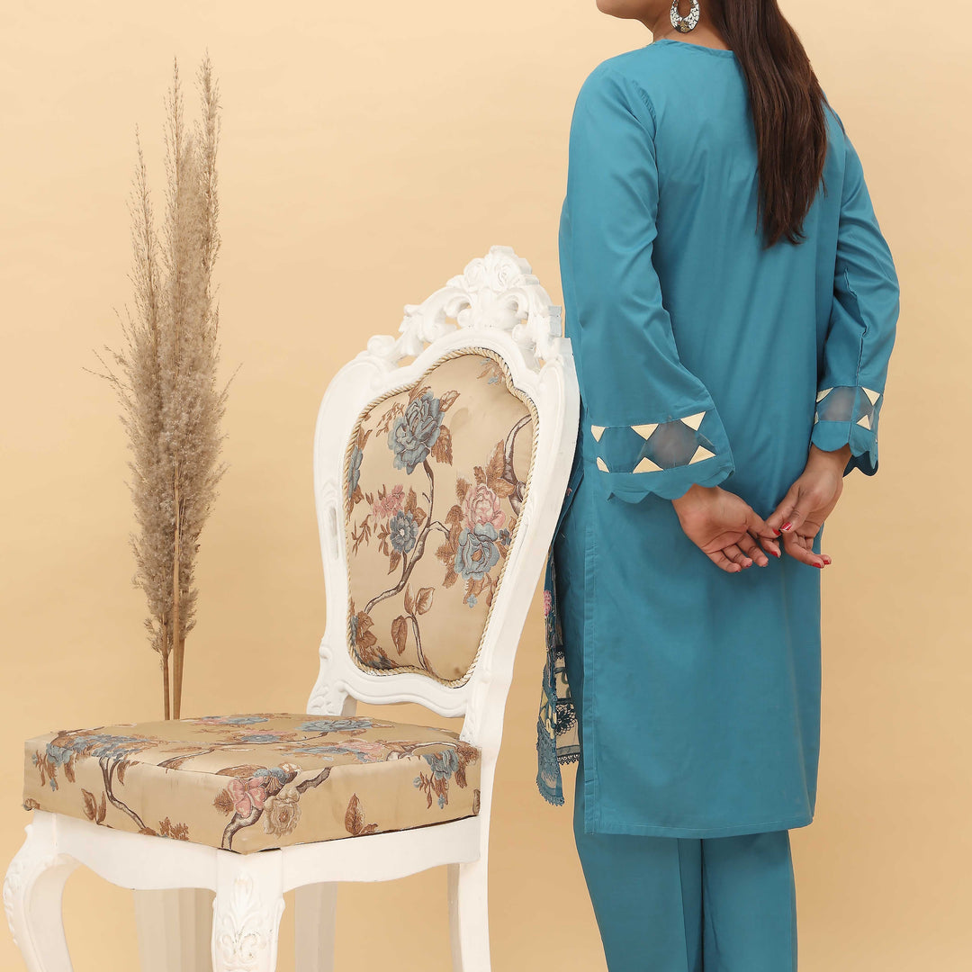 2PC- Cotton Cambric Embroidered Suit PS4948