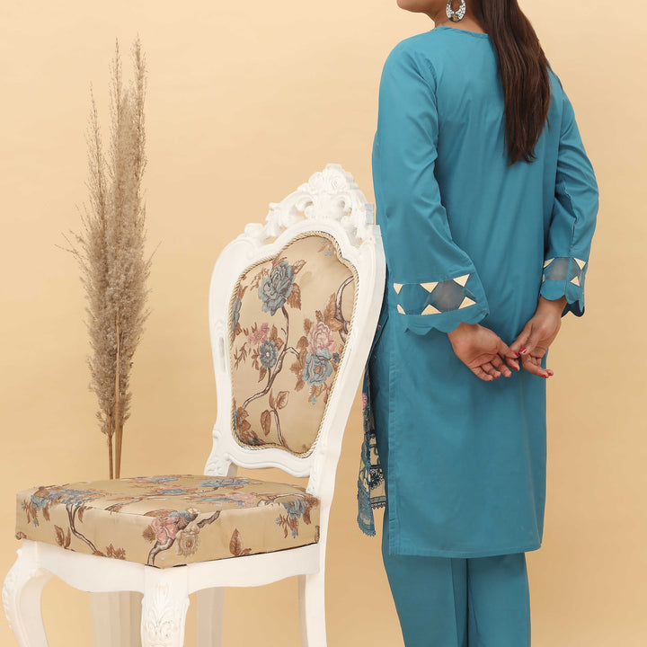 2PC- Cotton Cambric Embroidered Suit PS4948