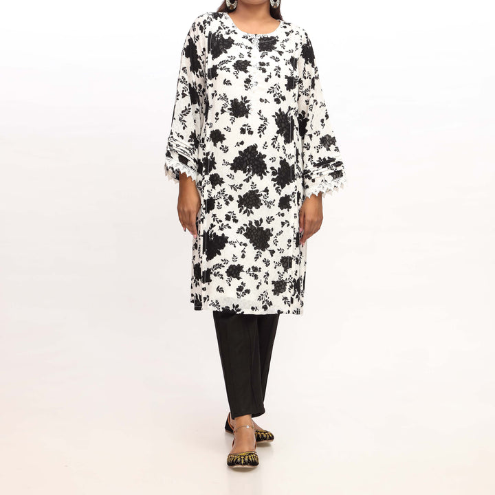 Black Printed Georget Shirt PS4962