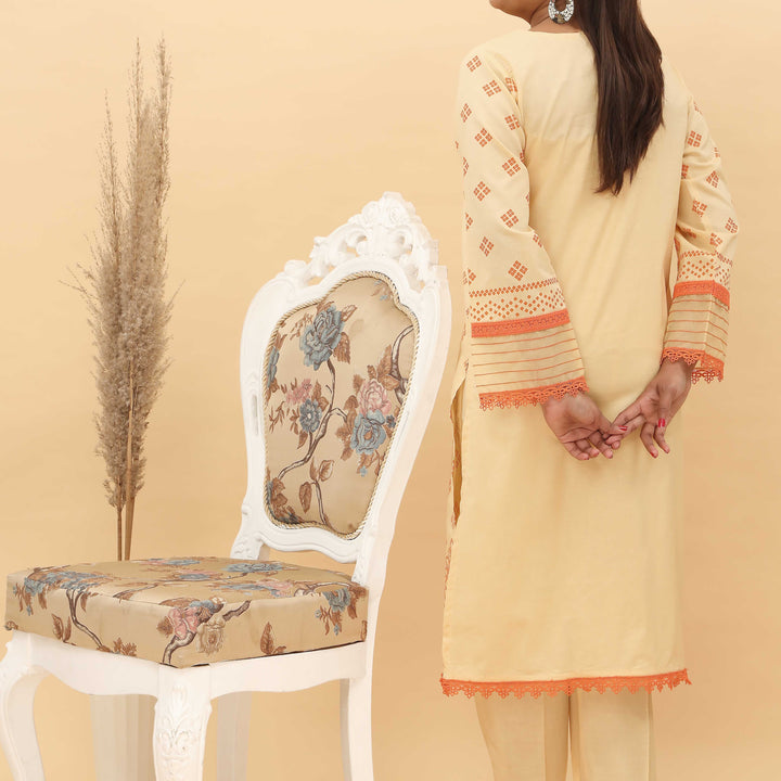 2PC- Screen Printed Cotton Cambric Suit PS4970