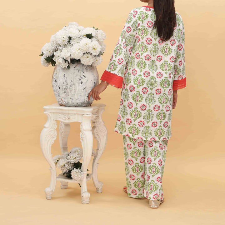 2PC- Printed Cambric Cord Set PS4971