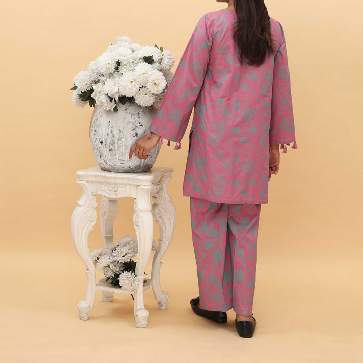 2PC- Printed Cambric Cord Set PS4972