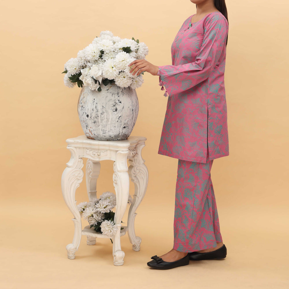 2PC- Printed Cambric Cord Set PS4972