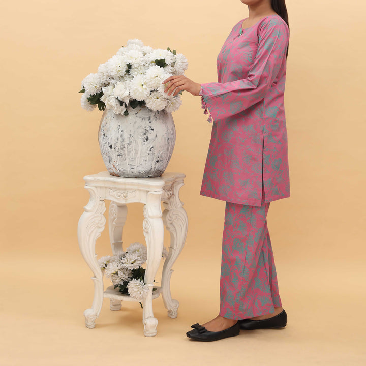 2PC- Printed Cambric Cord Set PS4972