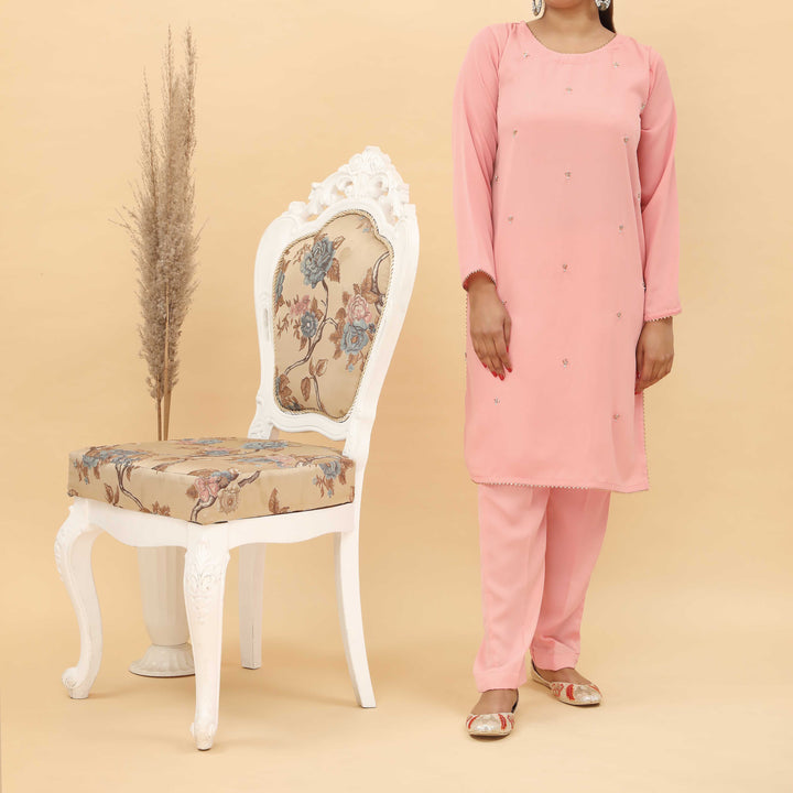 2PC- Embroidered Grip Silk Suit PS5009