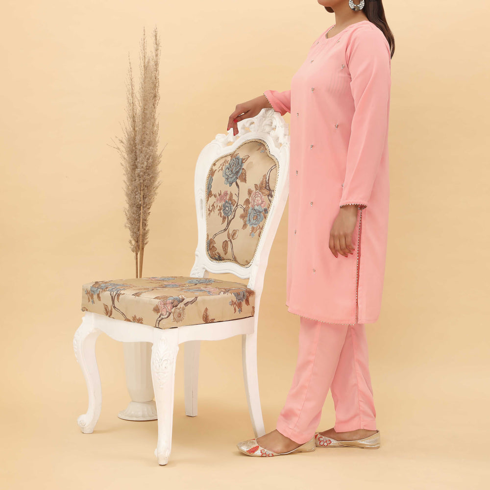 2PC- Embroidered Grip Silk Suit PS5009