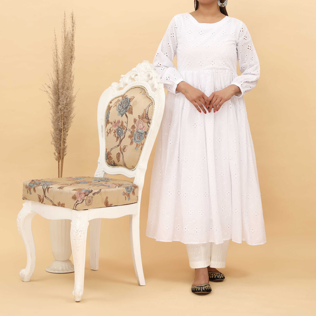 1PC- Schifili Embroidered Cotton Lawn Shirt With Lining PS5018