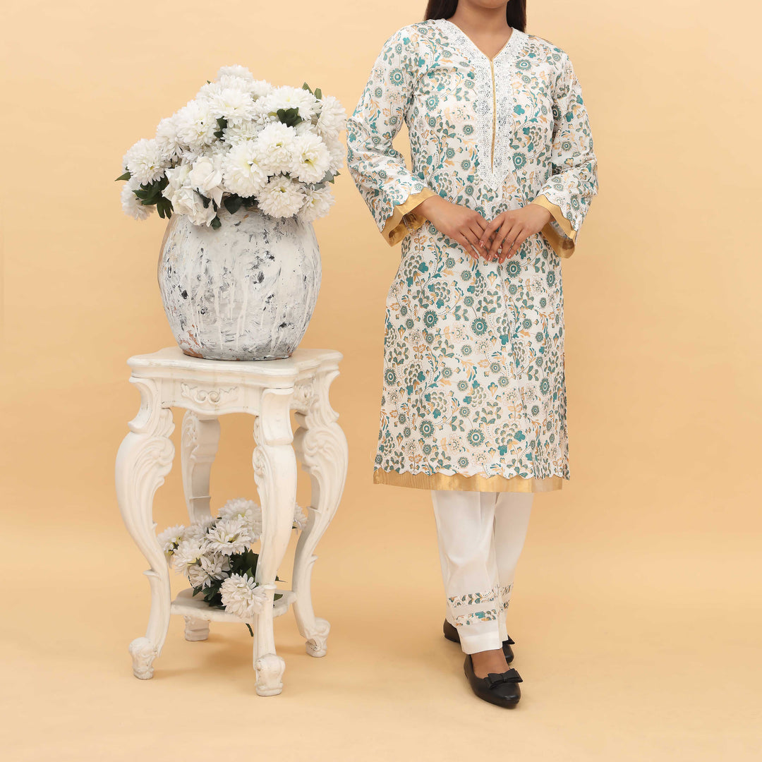 2PC-  Printed Cambric Cord Set PS5030