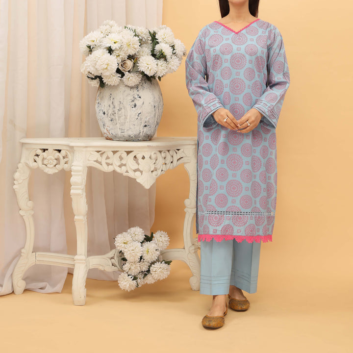 2PC- Screen Printed Cambric Suit PS5031