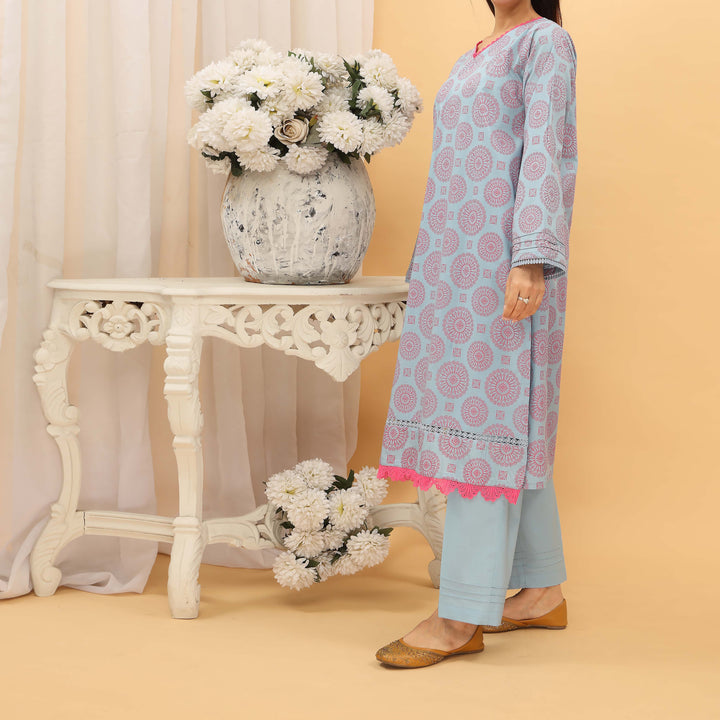 2PC- Screen Printed Cambric Suit PS5031