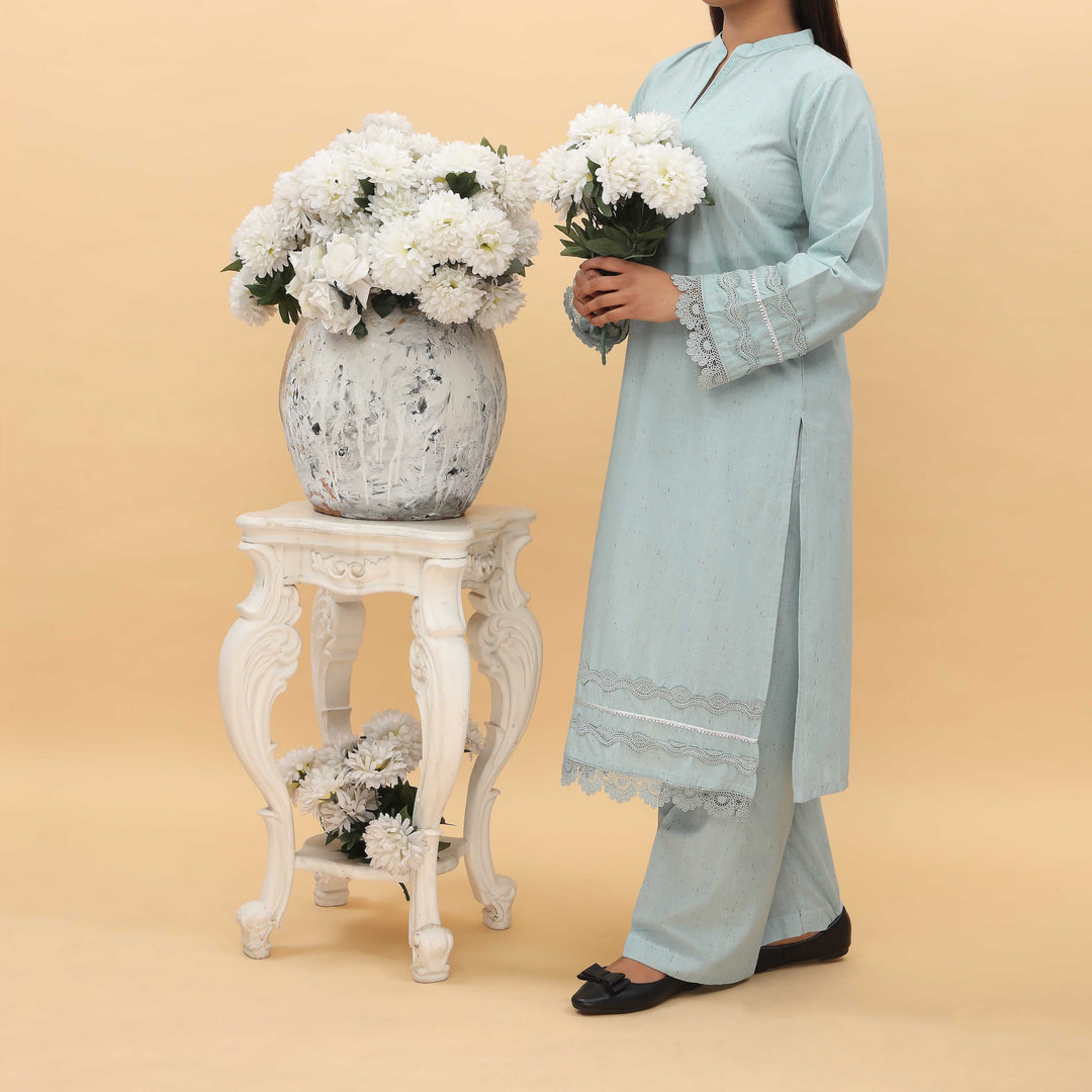 2PC- Embellished Cambric Cord Set PS5033