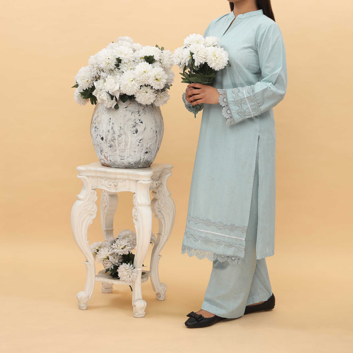 2PC- Embellished Cambric Cord Set PS5033