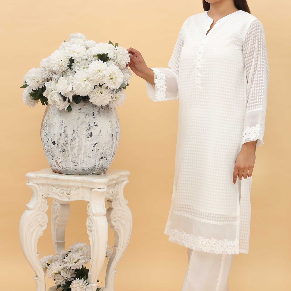 White Embellished Shirt PS5038