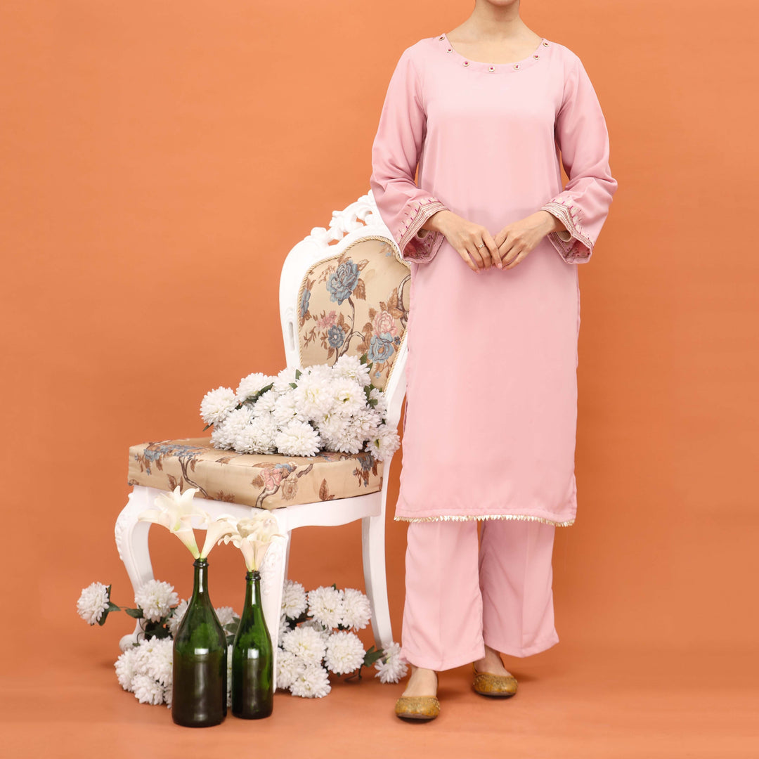 2PC- Embellished Grip Slik Suit PS5042