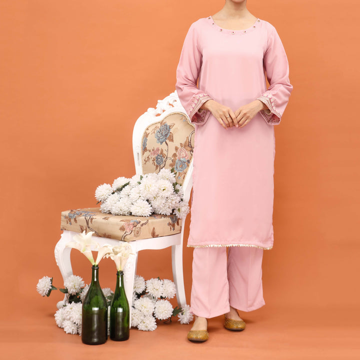 2PC- Embellished Grip Slik Suit PS5042