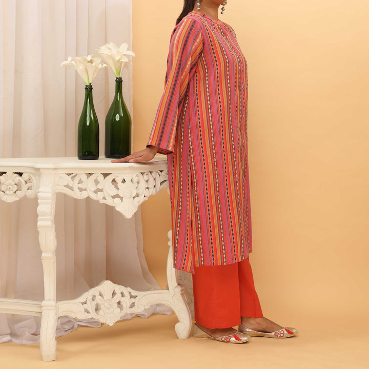 2PC- Yarn Dyed Jaquard Suit PS5046