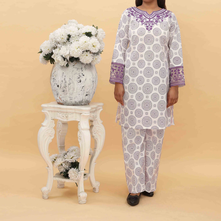 2PC-  Printed Cambric Cord Set PS5049