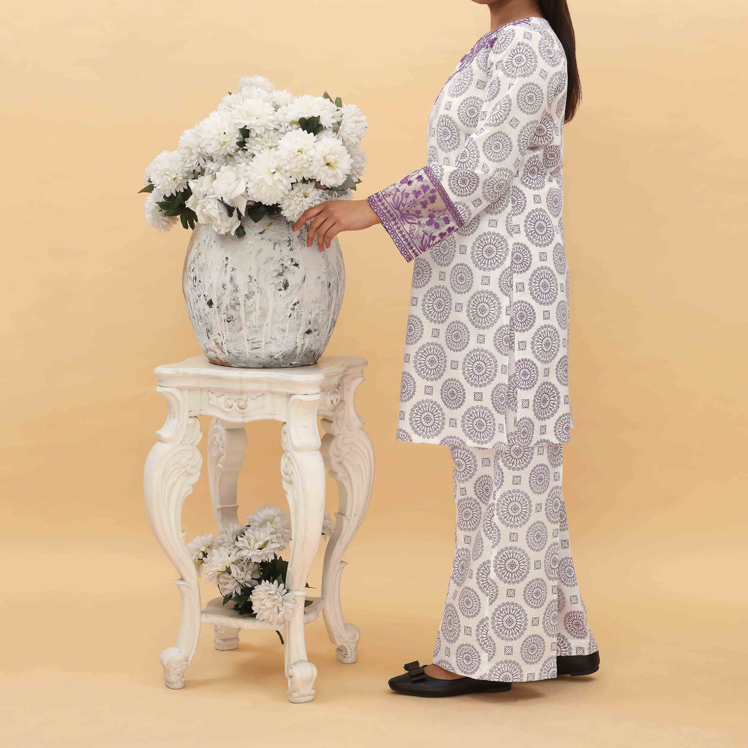 2PC-  Printed Cambric Cord Set PS5049