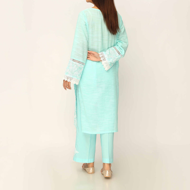 2PC- Screen Printed Slub Lawn Suit PS5051