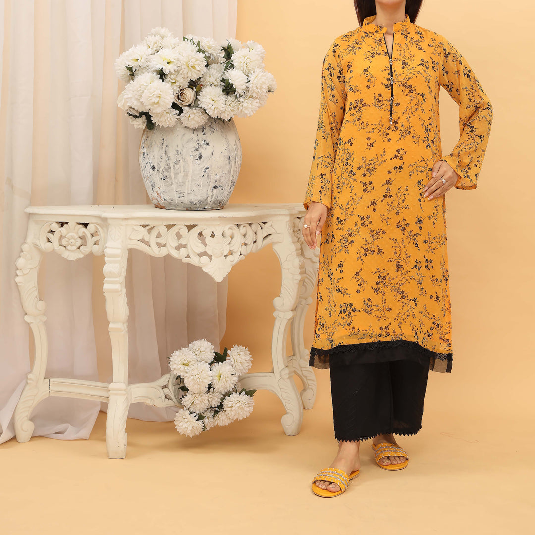 1PC- Printed Georget Broshia Shirt PS5053