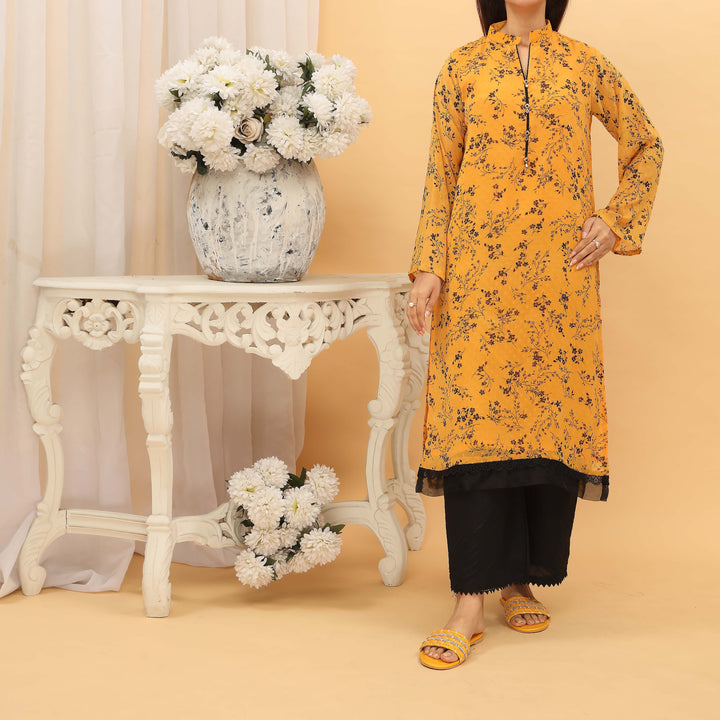 1PC- Printed Georget Broshia Shirt PS5053