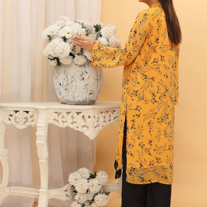 1PC- Printed Georget Broshia Shirt PS5053