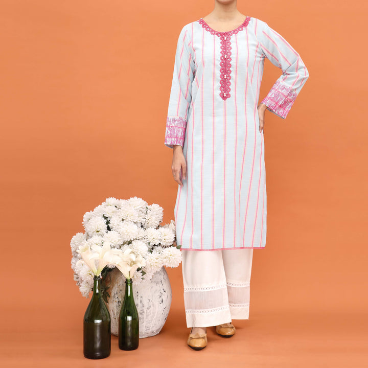 1PC- Embriodered Cotton Shirt PS5056