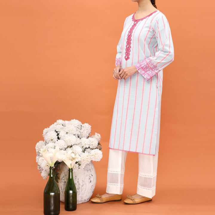 1PC- Embriodered Cotton Shirt PS5056