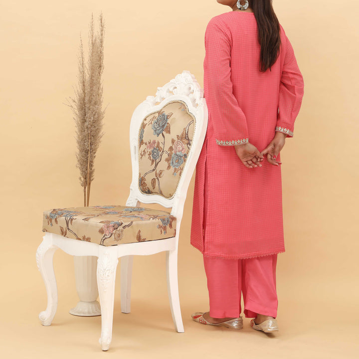 2PC- Embosed Broshia Chiffon Suit PS5057