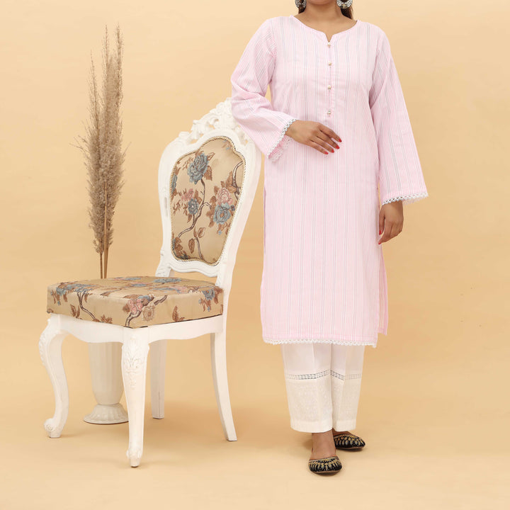 1PC- Yarn Dyed Jaquard Shirt With Stitching Details PS5066