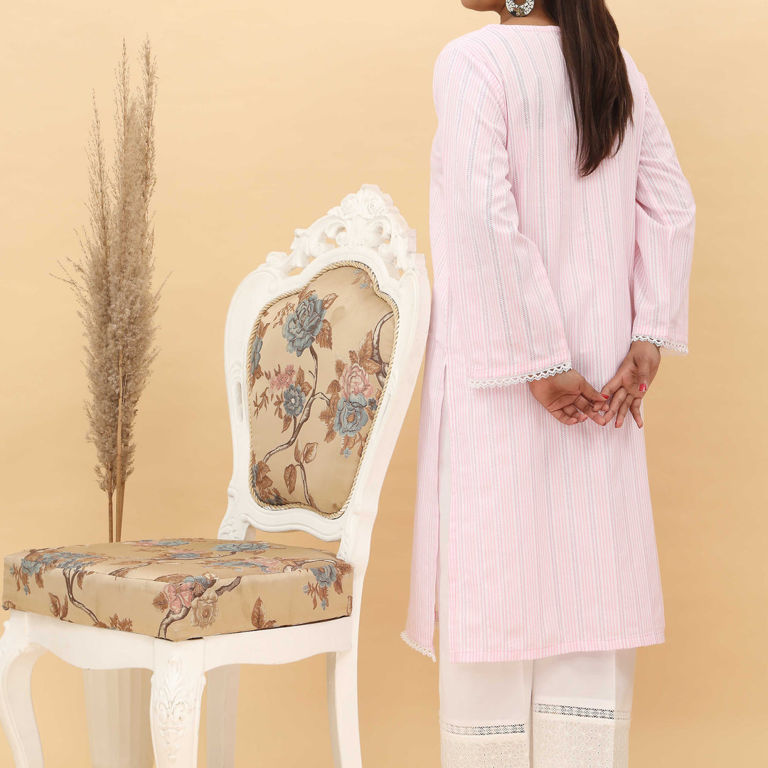 1PC- Yarn Dyed Jaquard Shirt With Stitching Details PS5066