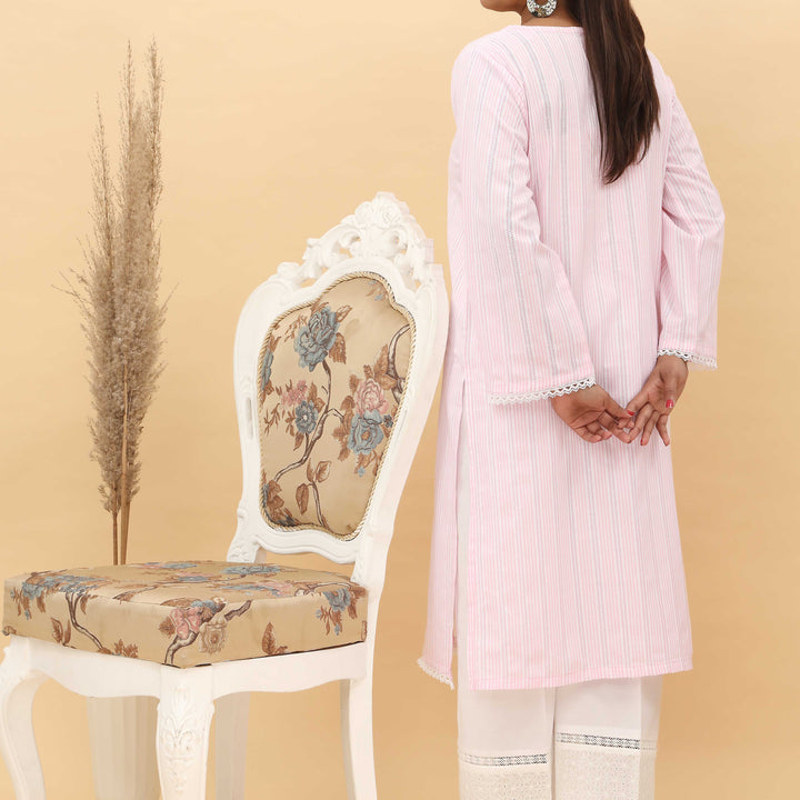 1PC- Yarn Dyed Jaquard Shirt With Stitching Details PS5066