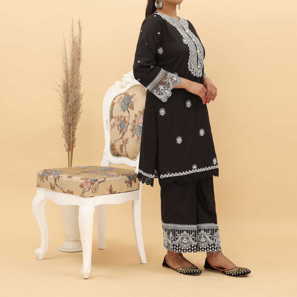 2PC- Embroidered Cotton Cambric Suit PS5072