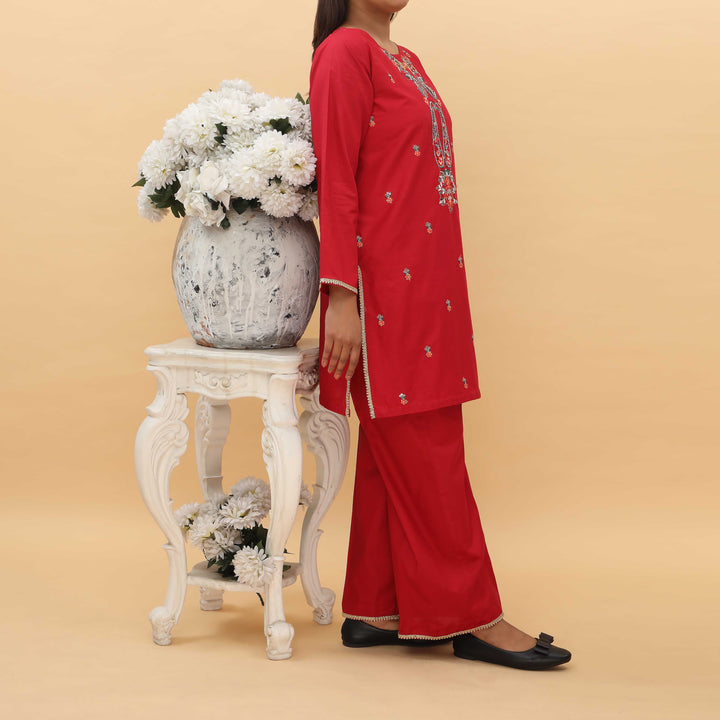 2PC- Embellished Cambric Cord Set PS5074