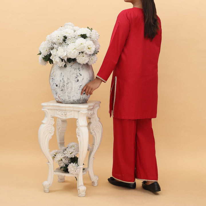 2PC- Embellished Cambric Cord Set PS5074