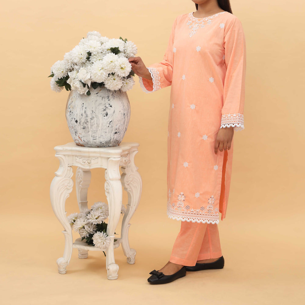 2PC- Embellished Cambric Cord Set PS5075