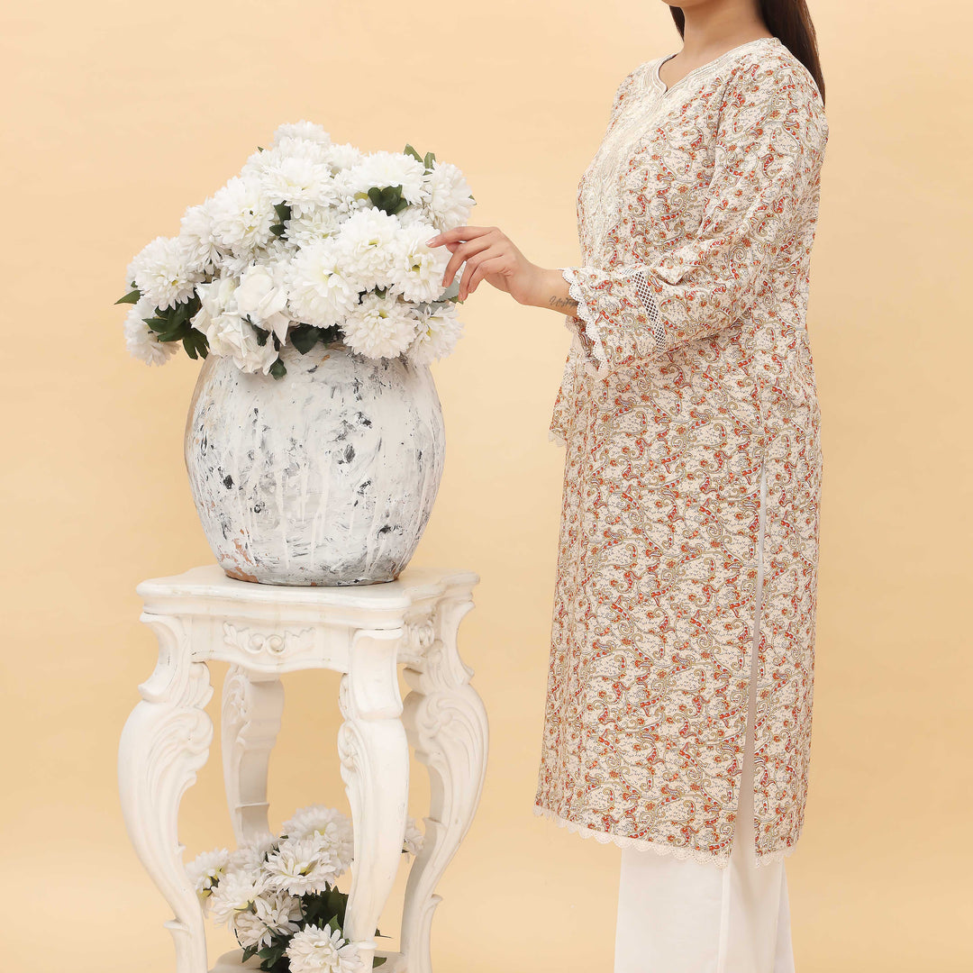 Beige Printed Shirt PS5077