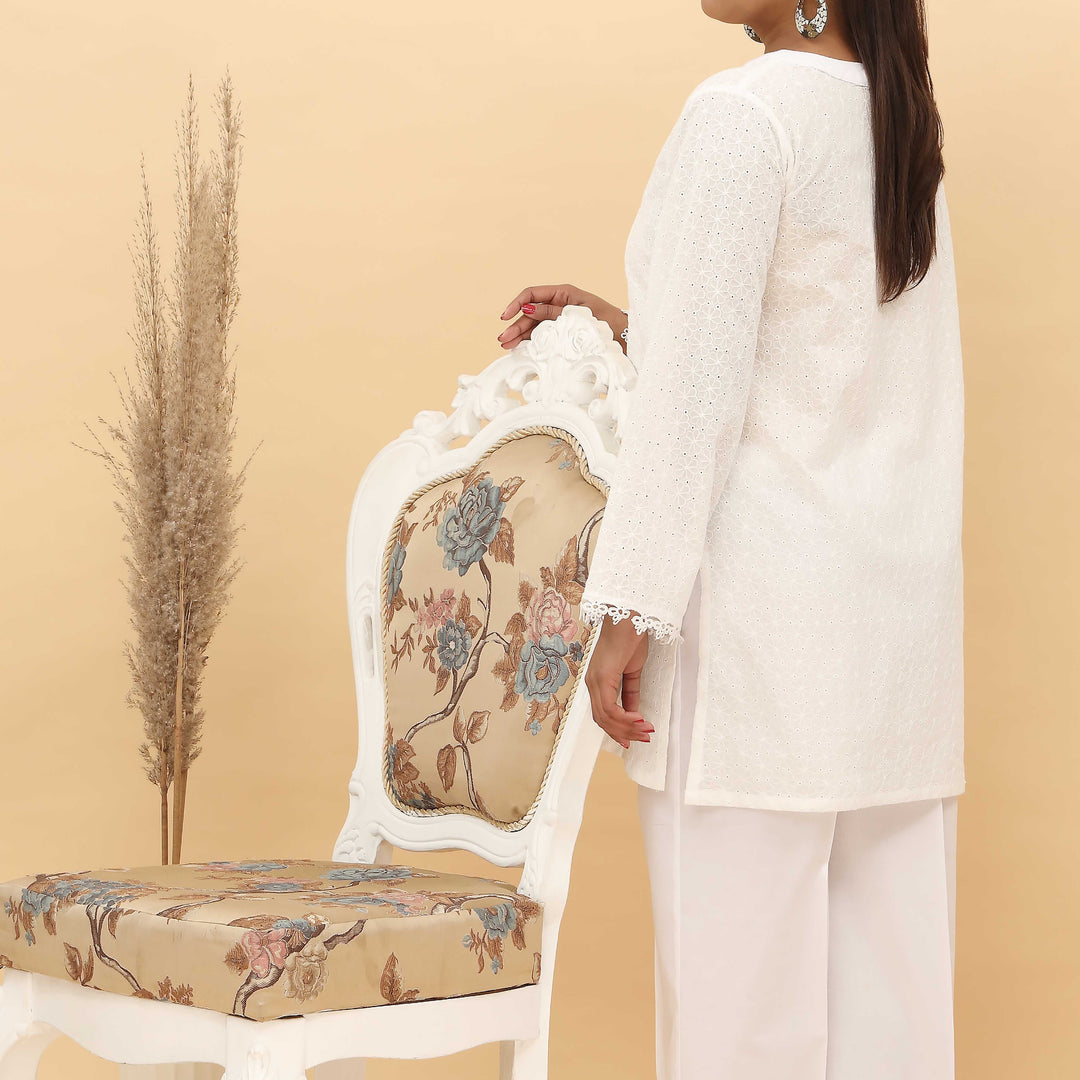 2PC- Schifili Chiken Embroidered Suit PS5086